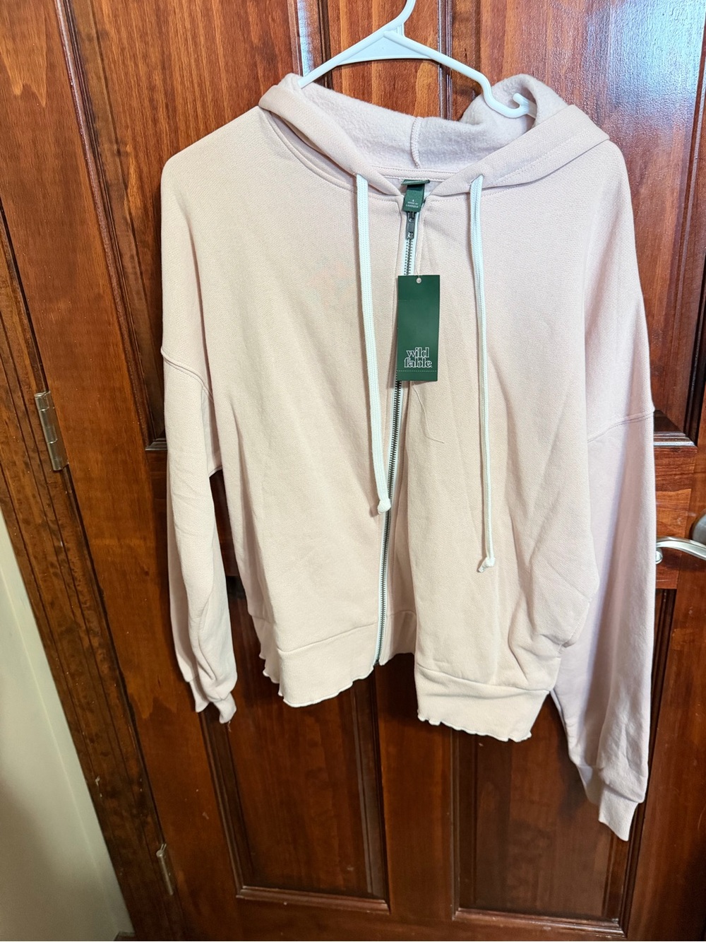 Wild Fable Blush Pink Cropped Zip-Up Hoodie Size Small NWT $30 Retail